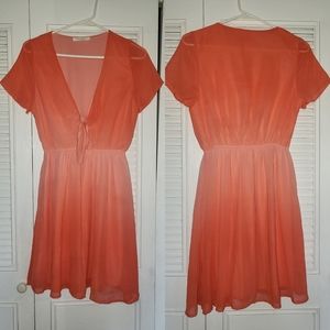 Orange Ombre Long Blouse Dress (M)